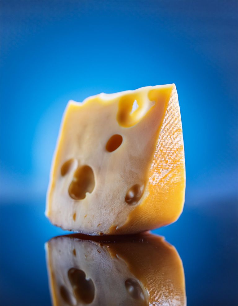 Firefly Cheese With Blue Background And Reflections; Macro Shot; Selective Focus 39148